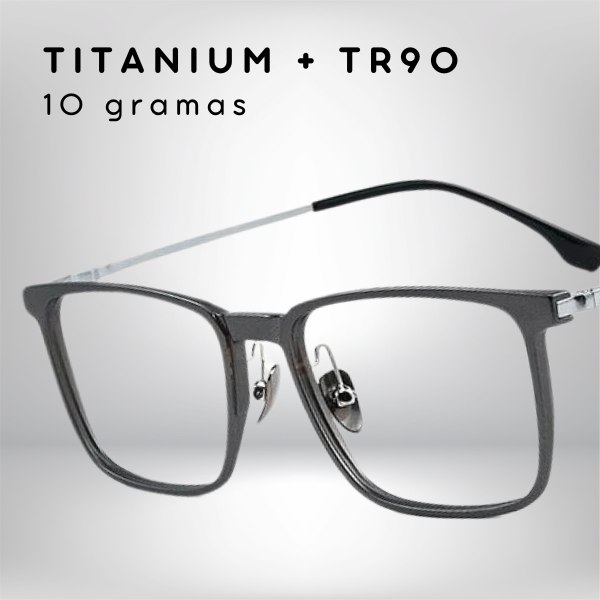 Óculos de Grau Phoenix - Masculino - Titanium 10g + 2 Lentes Clip Magnético