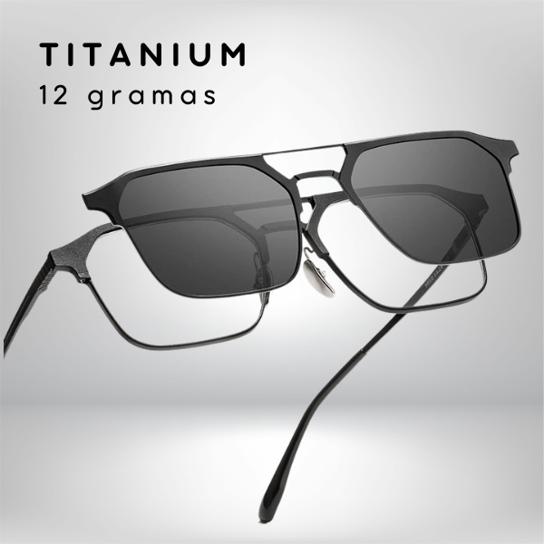 Óculos de Grau Vortex - Masculino - Titanium 12g + 2 Lentes Clip Magnético